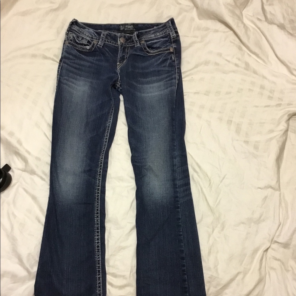 Gently worn silver jeans